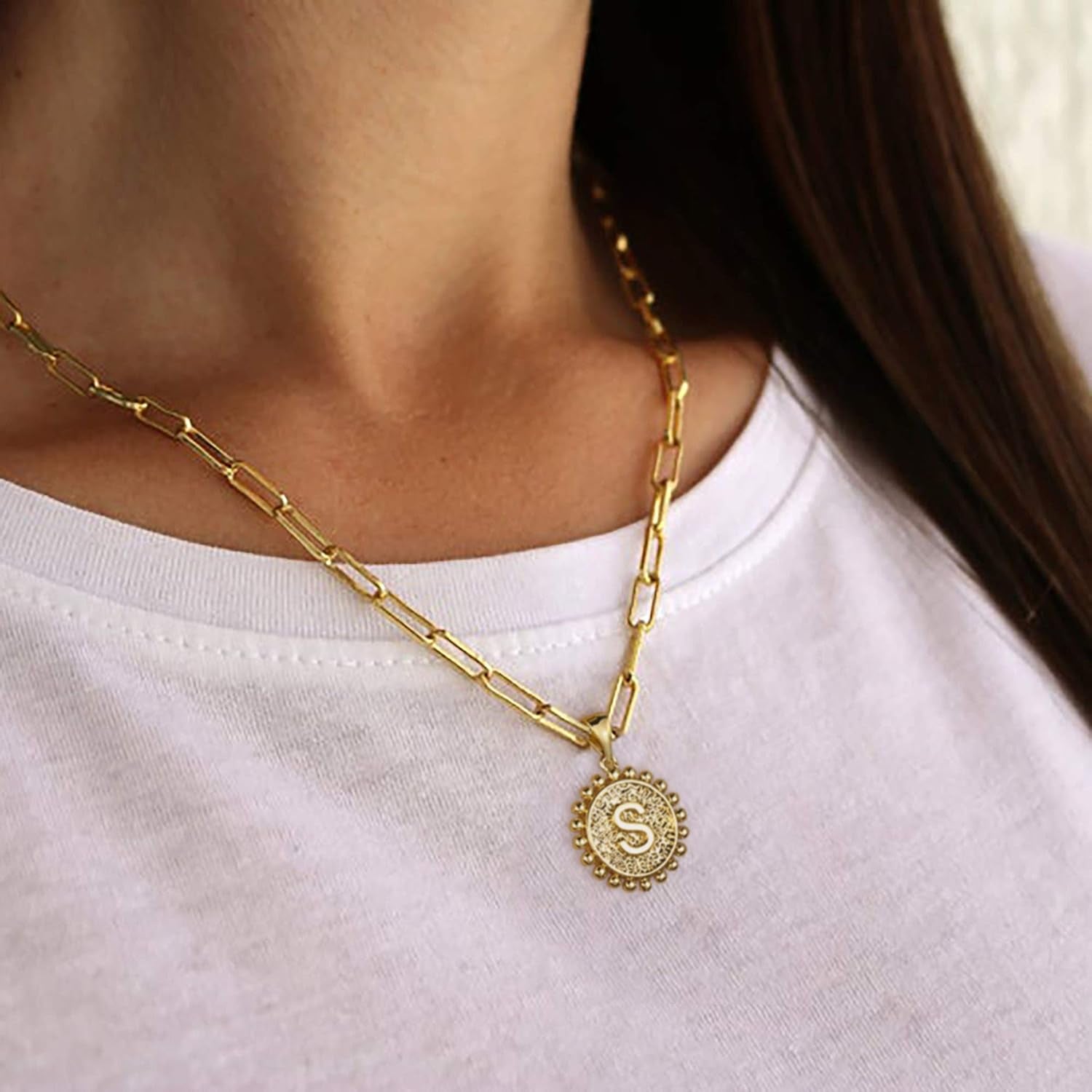 Gold Layered Necklace for Women - 14K Gold Plated Necklace Dainty Layered Necklace Set Initial Necklace Gold Necklace for Women Letter K Necklaces Gold Jewelry for Women
