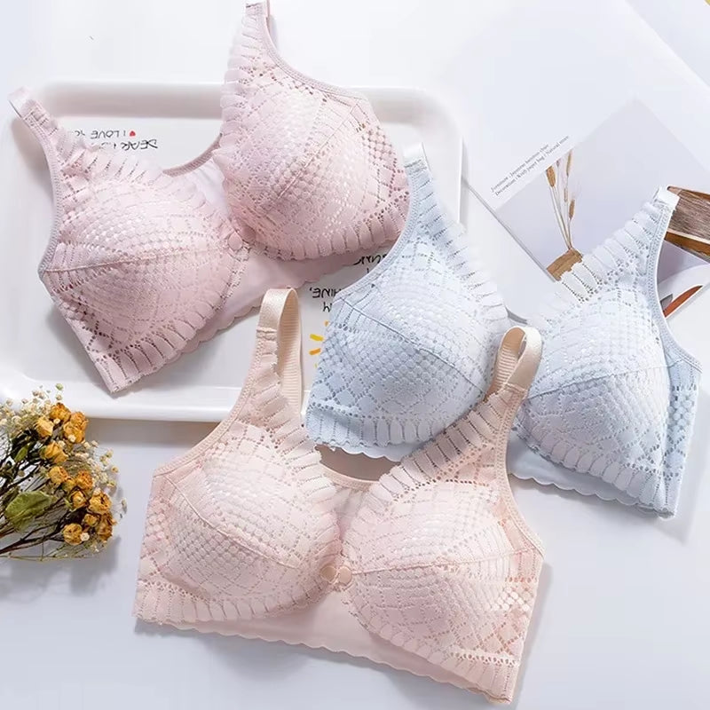 Front Button Maternity Nursing Bra Adjustable Gathered Underwear Comfortable Breastfeeding Bra for Feeding Pregnant Women Clothe