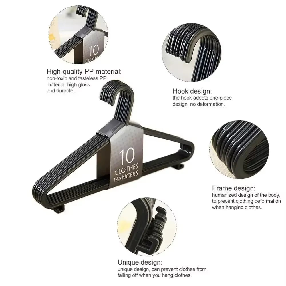 10Pcs Adult Plasticsclothe Hanging Rack Clothing Hanger Non-Slip Dry Portable Household Clothe Dressorganizer Closet Space Saver